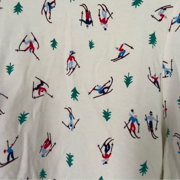 Lands End Ski Snow Print Foldover Turtleneck Winter Womens Med Shaped Fit 10/12 - Picture 1 of 12